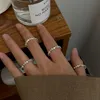 Cluster Rings Simple Personalized Handmade Small Silver Color Square Beads For Women 2022 Fashion Jewelry Gift
