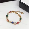 Colorful Rhinestone Charm Bracelet Tiger Head Pendants Bracelets Letter Designer Birthday Gifts For Women Fashion Hand Ornaments179c