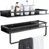 Étagères de salle de bain Étagère de salle de bain en aluminium ﾠ Organisateur Fixation murale Shampooing Épices Douche Support de rangement Accessoires de salle de bain 210331