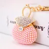 الإبداعية لطيف الوردي اللؤلؤ حقيبة يد النمذجة المفاتيح المرأة حقيبة الملحقات المعادن قلادة رومانسية هدية G1019