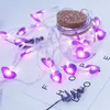 LED Fairy Lights Love Heart Form Batteri Powered 2M 3M String Light Holiday Wedding Christmas Party Lead Lamps Decoration