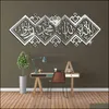 Vägg klistermärken hem trädgård dekorativ islamisk spegel 3d akryl klistermärke muslim väggmålning vardagsrum konst dekoration dekor 1112 drop lever