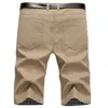 Män raka shorts sommar bomull knä längd smart chinos vintage s Bermuda masculina plus storlek 210713