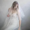 Bridal Weits White / Ovoury / Champagne вуаль длинные два уровня, покрытые лицом для лица с жемчугом Velos de Noiva свадебные бисером