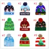 New Winter Ftival Xmas Party Pompom Led Hats Kids Led Light-up Caps Women Led Christmas Knitted Beani Hat