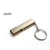 Popular Outdoor Survival Handmade Aluminium Whistle Keychains Double-barrelled Emergency Whistles