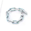 2021 ZB007YX Klassieke Mode Bamboe Stijl Bangle Blauw Heren Link Chain Armband Ketting Met Geschenkdoos Door Ship311Y