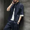 Męskie płaszcze Chińskie styl bawełniany płaszcz Loose Kimono Cardigan Mężczyźni Solidna Kolor Odzieży Kurtka M-5XL Tang All-Mecz X0710