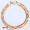 Men Women's Jewelry Set 585 Rose Gold Bracelet Necklace Set Double Curb Cuban Weaving Bismark Chain Wholesale Jewelry KCS04