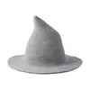 Newwitch hatt vikbar bomull garn ull stickad trollkrok hattar solid topp mössa toppade kepsar halloween flickvän gåvor sjö frakt ccb9435