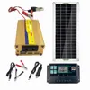 220V Solar Power System 30W Panel Battery Charger 220W Inverter USB Kit Complete Controller Home Grid Camp Phone - 2