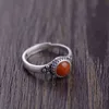 Balmora 100 % Real 925 스털링 실버 남쪽 레드 카넬 리아 여성을위한 ReseLian Rings Retro 쥬얼리 anillos 211217