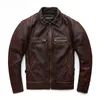 giacca di cuoio marrone rosso mens