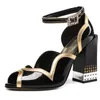 Marca Peep Toe Caviglia Strappy Tacchi alti Sandali da donna estivi 2021 Open Luxury Party Dress Design Scarpe da donna