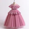 Teen Kids Dress Flower Long Beading Elegant Birthday Prom Gowns es Girl Party Kid Evening Bridesmaid Princess 210508