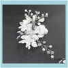 Jewelryle Liin mariée cristal perle fleur Clip Style floral Barrette mariée bijoux demoiselle d'honneur mariage cheveux Aessories livraison directe 2021 Ytb