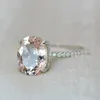 Anneaux de mariage femmes alliage ensemble proposition d'anniversaire clair énorme Morganite 2 pièces taille 610 fête d'anniversaire cadeaux de fiançailles Ring6466429