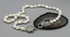 Hand knotted 10-12mm white baroque freshwater pearl necklace micro inlay zircon leopard head clasp 60cm fashion jewelry