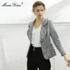 ファッションデザイナースーツジャケットコート春秋の女性の長袖プローレンクロスジャケット210524