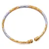 Wando 4 unids/lote brazaletes de dos colores para mujer/niña Etiopía India África Dubai brazalete pulsera color oro diseño abierto B95 Q0719