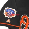 Maglia nera personalizzata Mike Mussina 1997 cucita con patch Jackie 50th aggiungi nome numero maglia da baseball