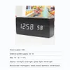 USB充電ポートブラック300Qの米国在庫LEDの木製デジタル目覚まし時計