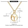 12 Constell Pendant Necklace Silver Gold Stainless Steel Zodiac Horoscope Sign Necklace Chains for Women Fashion Jewelry Will and Sandy Virgo Libra Taurus Gemini