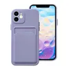 Карточный слот кожи чувства к корпусам TPU для iPhone 14 плюс 13 Pro Max 12 Mini 11 XR XS x 8 7 6 iPhone14 Fashion Credit Id Card