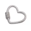 Riversr CZ Micro Pave Fermoirs À Vis Blanc Rose Pistolet Noir Amour Coeur Forme Cuivre Zircon Pendentif Connecteurs DIY Résultats De Bijoux En Gros