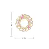 Simple Temperament Round Wreath Brooches Pins Gold-Plated Jewelry For Lady 2021 Fashion Wedding Corsage Suit Bouttoniere