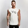 Фитнес тренажерный зал Одежда Singlet Canotte Bodybuilding Открытый стрингерский танк Верхние мужчины футболка Мышечные парни без рукавов жилет