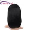 Peluca corta de cabello humano natural con flequillo Corte Pixie Peluca recta Bob Pelucas sin pegamento hechas a máquina Remy indio crudo para mujeres negras Fast6677630