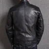 Мужская кожаная искусственная куртка мужчина настоящая овчарная шерсть весенняя осень мужская тонкая мотоцикле