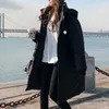 女性のトレンチコート韓国スタイルの長いパーカーダウンパッド入りジャケット中〜長期セクション2022冬のデザインセンスニッチ