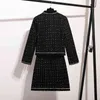 Automne hiver piste femmes Tweed Cardigan veste courte manteau + moulante Mini robe dames franges glands laine 2 pièces ensemble 210514