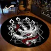 Round Rug Satanic Cat Goat Impaled Throne Area Atheist Carpet Bath Mat Black Living Room Home Decoration