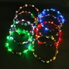 다채로운 플래시 댄스 파티 10 조명 LED 머리 장식 머리띠 빛나는 화환 도매 어린이 장난감 밤 시장 마구간