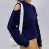 Przetarg Ezgaga Criss-Cross Hollow Out Sweter Pulower Kobiety Koreański Chic Blue O-Neck Knitwear Jumper Kobiet Solidne luźne Topy 210430