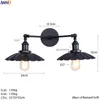 벽 램프 IWH의 블랙 레트로 빈티지 조명기구 계단 조명 2 헤드 에디슨 LED 조명 SCONCE WANDLAMP LAMPARAS DE PARED