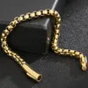 Bağlantı, Zincir 6mm Erkek Bilezik Adam Altın Siyah Paslanmaz Çelik Erkek Bilezikler El En Oylanabilir Mannen Armband Mücevher Aksesuarları