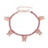 Crystal Zircon Initial Butterfly Ankel Armband Alfabet Anklets för Kvinnor Fotkedja Strandben Armband Boho Smycken