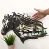 Decorative Objects & Figurines Metal Western Horse Shadow Home Decor Forest Animal Wide Rustic Metal-Wall Art Decoration Gift For Special Oc