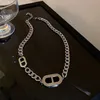 Hängsmycke Halsband 2021 Retro KPOP Kedja Vintage Guld Silver Rostfritt Stål Halsband för Kvinnor Lagrade Kors Chocker Hip Hop Smycken Sets