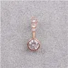 Kryształ Pierścień Pierścień Barbell Drop Dangle Body Piercing Nombril Ombligo Belly Button Pierścienie Mężczyźni Kobiety Biżuteria