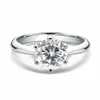 S925 Sterling Zilver Bruiloft D Kleur Uitstekende Cut 0.5-3.0 Carat Moissanite Diamanten Verlovingsring Dames Gift JZKM029