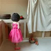 Enfants Filles Sling Dress avec Arcs Rose Toddler Sundress Vêtements D'été pour Enfants Casual Wear 210529