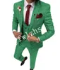 Yakışıklı Tek Düğme Groomsmen Tepe Yaka Damat Smokin Erkekler Düğün Takım Elbise / Balo / Yemeği Adam Blazer (Ceket + Pantolon + Kravat + Yelek) W881