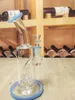 6.7 Inch Light Blue Hookah Water Pipe Mini Glass Tobacco Bong Beaker Base Bubbler 14mm Bowl
