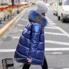 Winter Jacket Women Fur Hooded Parka Glossy Coat Oversized Puffer Casaco Cotton Padded Warm Womens Women's Down & Parkas