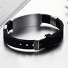 Link Bracelets Chain Black Bracelet Men Wristband Punk Style Simple Rubber Charm Pulsera Hombre Jewelry